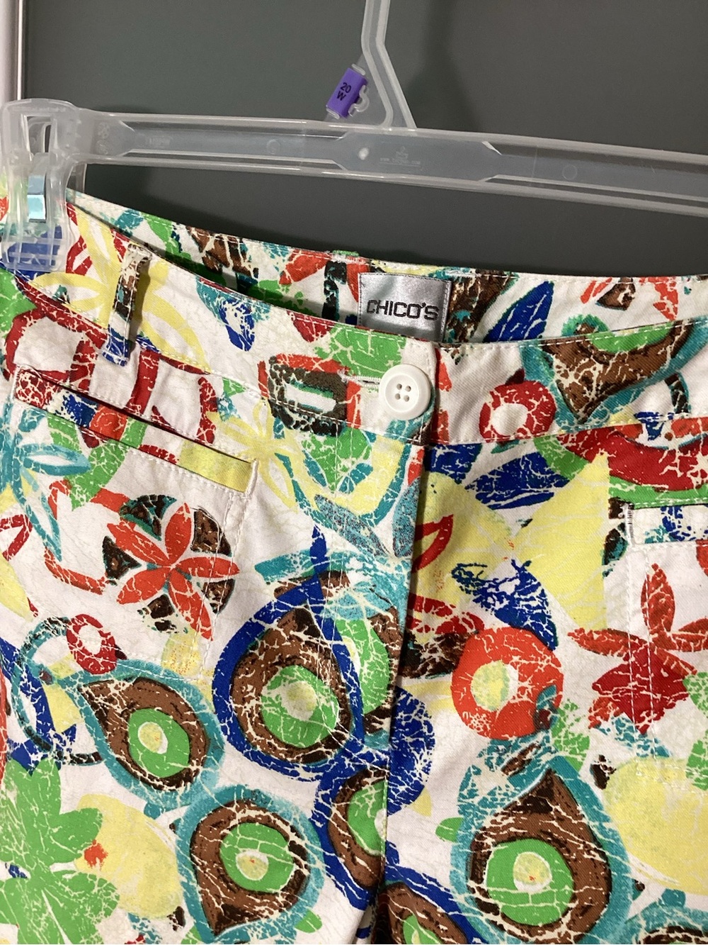 Chico’s Colorful Abstract Print Cropped Pants - size 8 - Chico’s size 1 - Picture 3 of 9